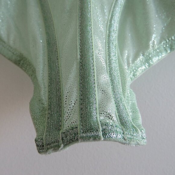 SAVAGE X FENTY Going Platinum Mesh Bustier Corset in Green Mist Metallic L NWT - Picture 5 of 13